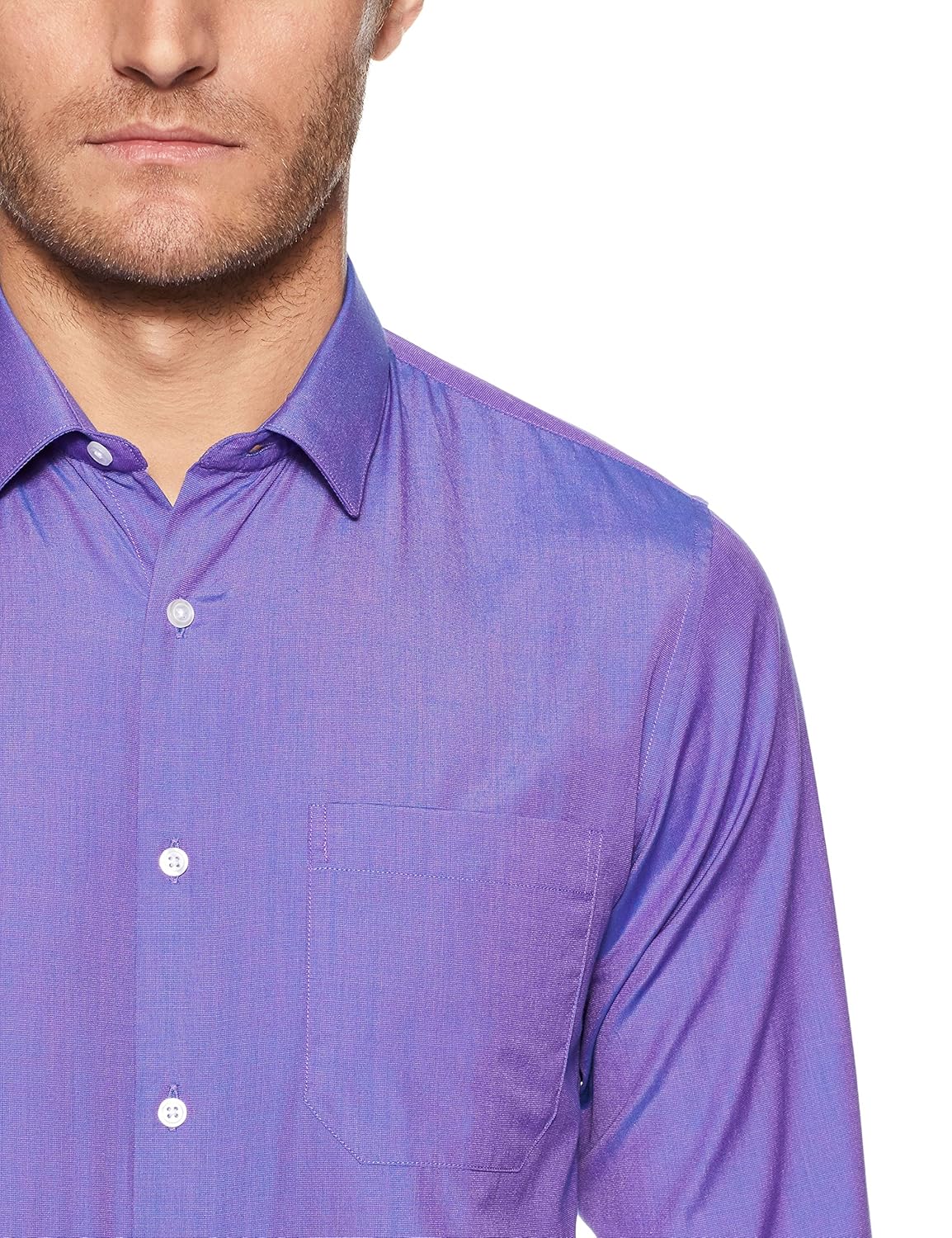 peter england men's solid slim fit formal shirt