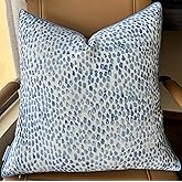 MANOJAVAYA Rain Drops Printed Pillow Cover - 22x22 Inch Blue Square Cushion Cover - Large Decorative Pillowcase - Modern Abstract Art for Living Room, Lounge, Chair