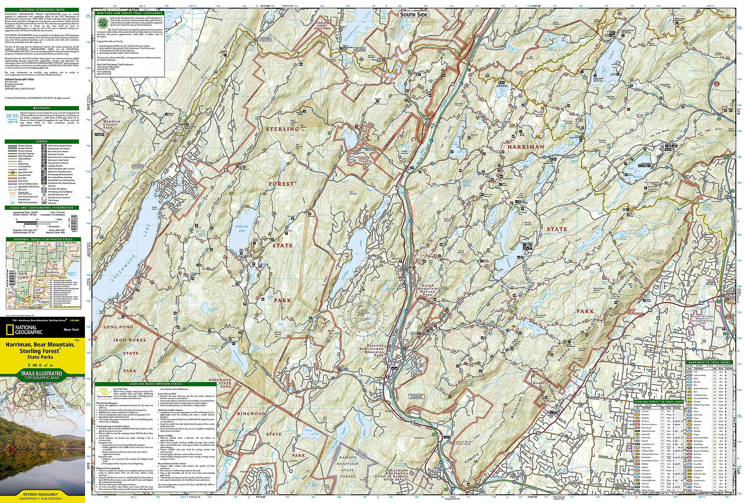 harriman state park trail map