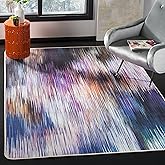 SAFAVIEH Washable Rug Daytona Collection - 3' x 5', Ivory & Purple, Non-Shedding & Easy to Clean, Slip Resistant, Ideal for L