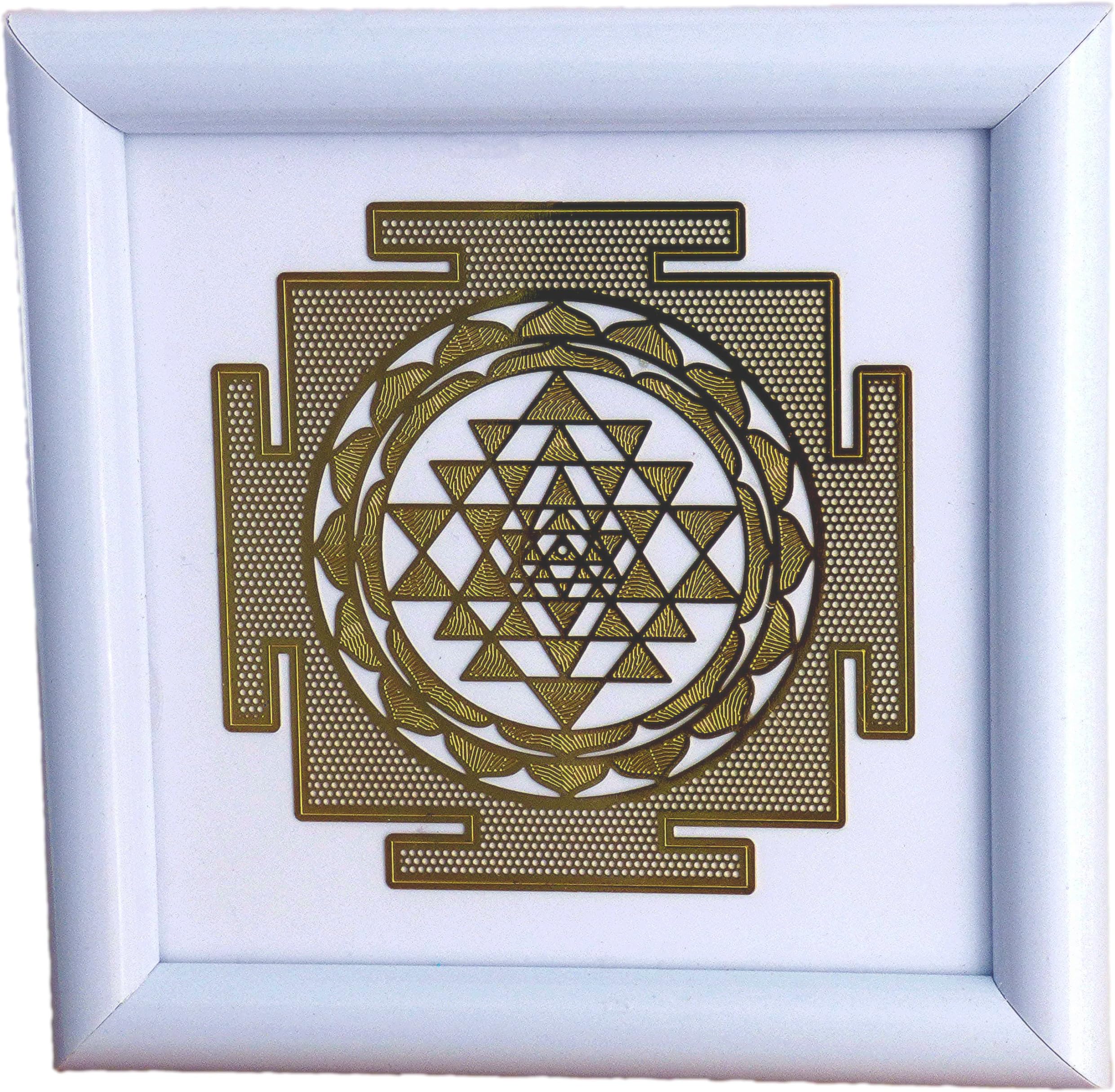 Love Hearts Small Framed Sri Yantra Sacred Geometry Grid