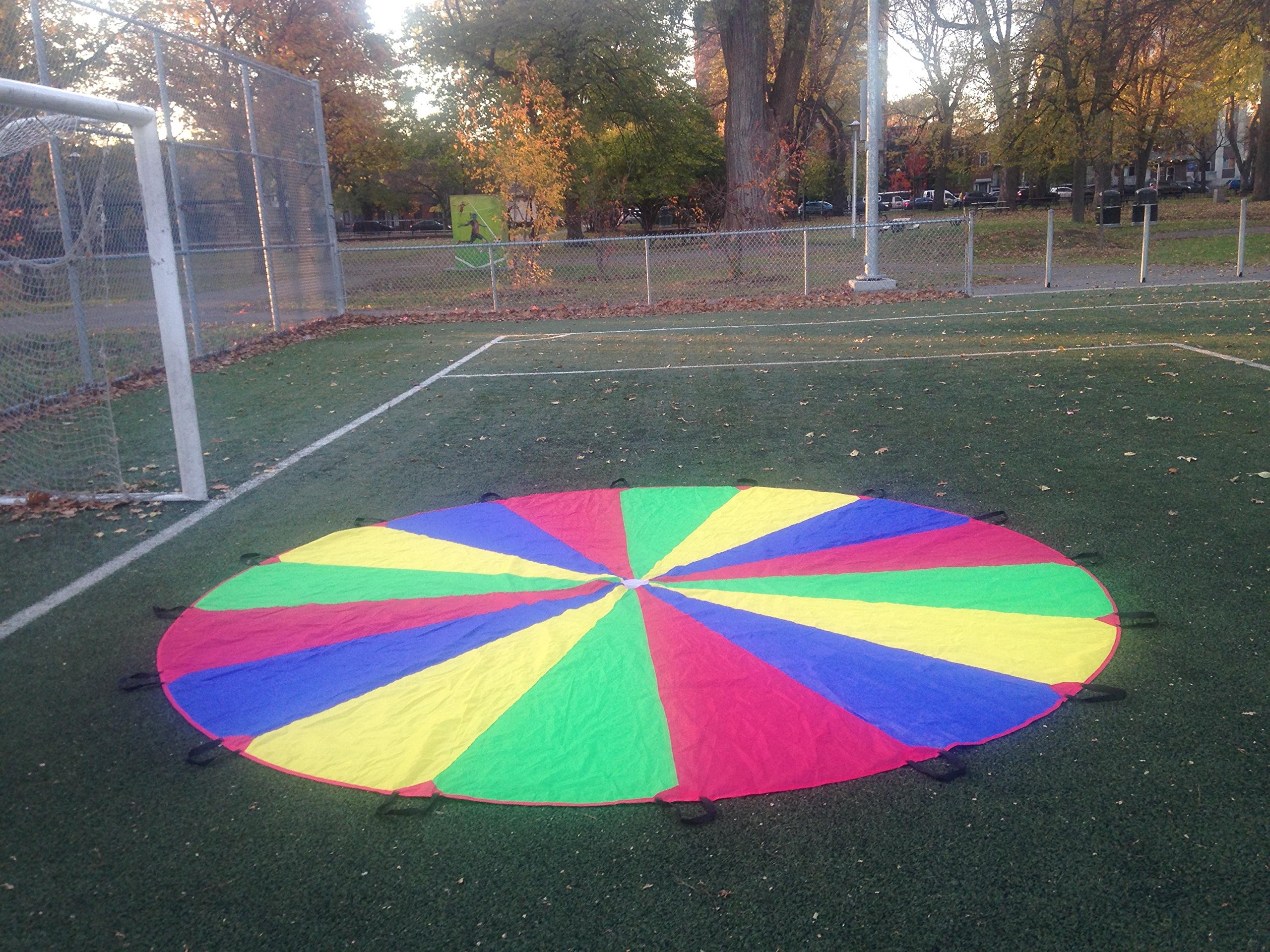 A&M Pro Giant Kid’s Play Parachute Canopy with 16 Handles (12 Feet