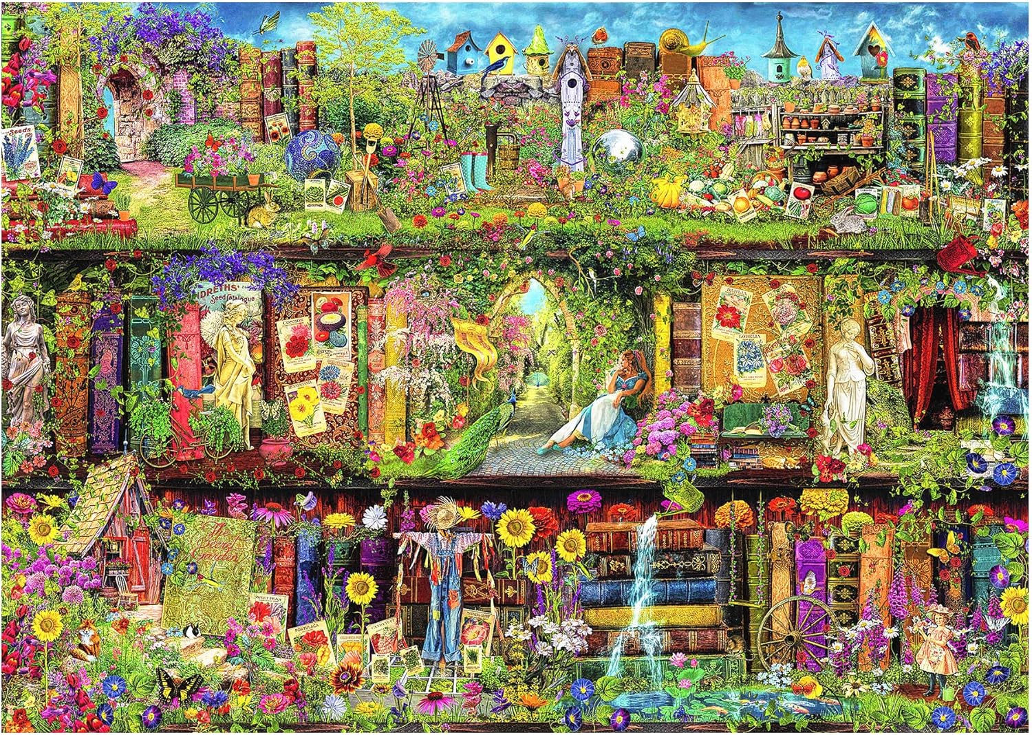 Jigsaw Puzzle for Adult 1000 Piece Colorful Secret Garden Landscape Puzzle DIY Collectibles Modern Home Decoration