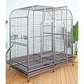 Double Cage with Center Divider for Bird Parrot Aviary W64xD32xH73 New