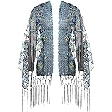 thumbnail image 2 of Fur Shawl Roaring 20s 1920s Style Shawl BABEYOND 1920s Shawl Wraps Sequin Beaded Evening Cape Bridal 2 of 9