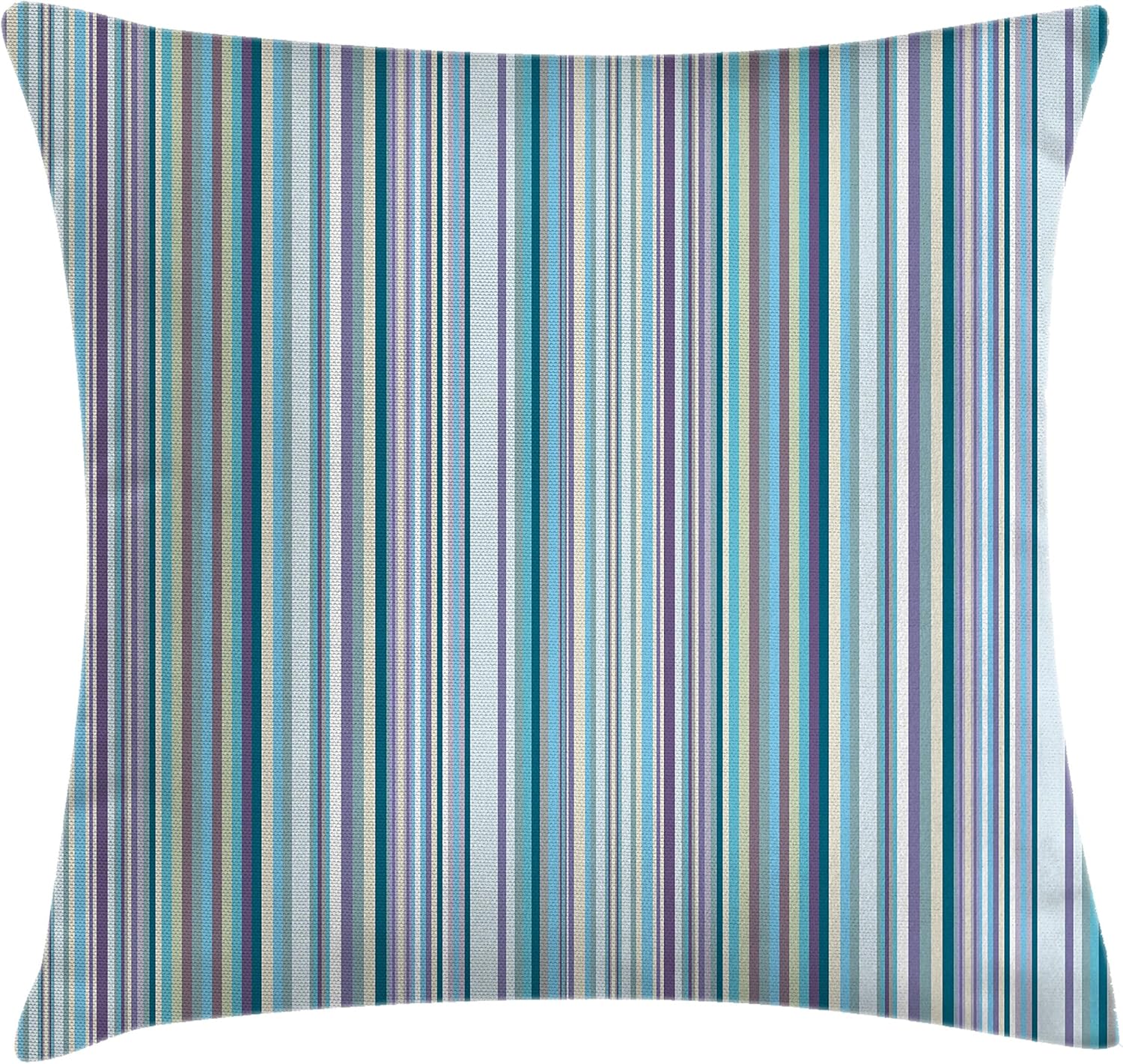 Ambesonne Striped Throw Pillow Cushion Cover, Blue Purple Teal Aqua Lavender Colored Vertical Stripes Geometric Abstract Vintage, Decorative Square Accent Pillow Case, 36" X 36", Light Blue