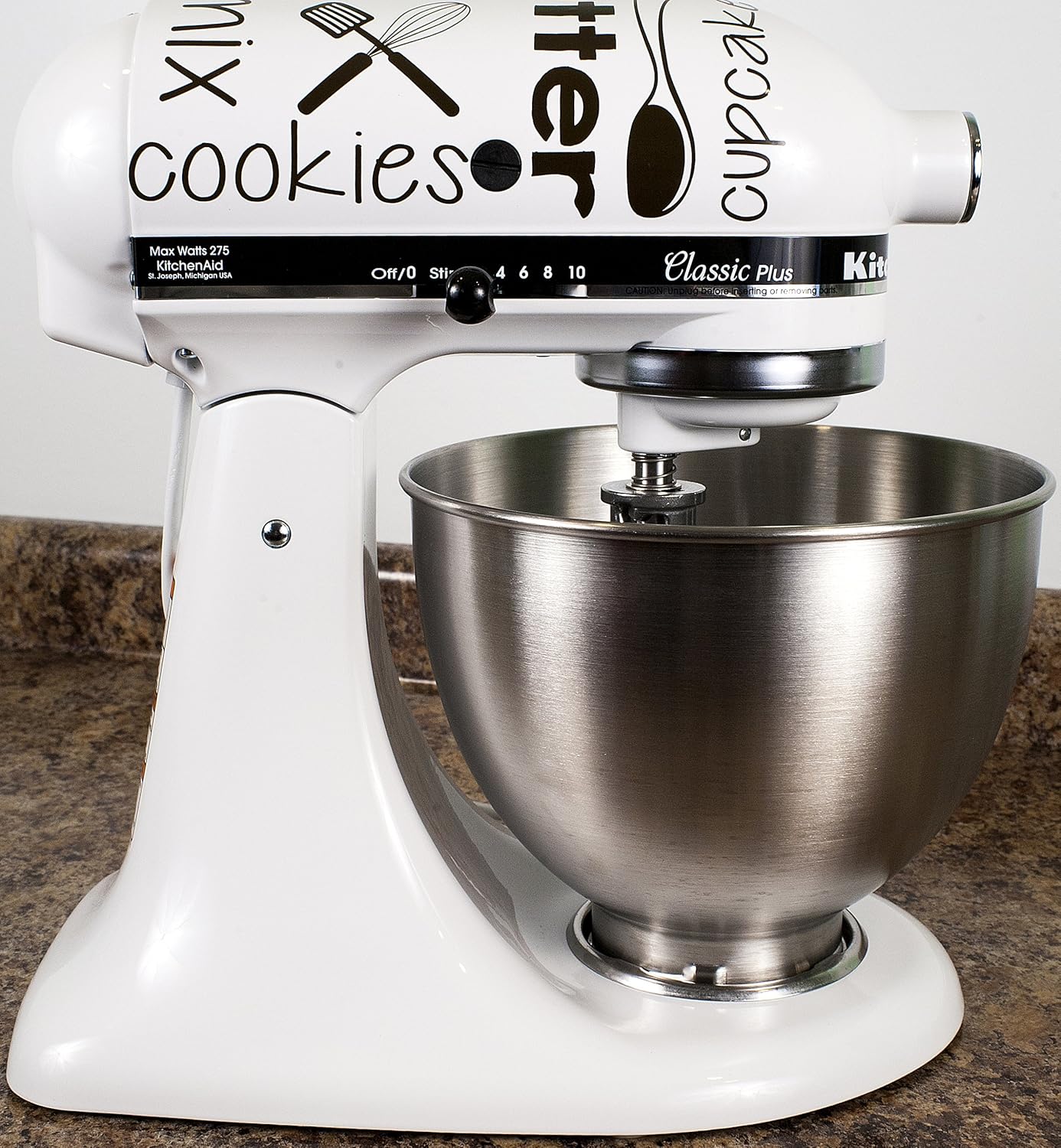 Subway Style Baking Cookies Black Decals for Kitchen Mixers