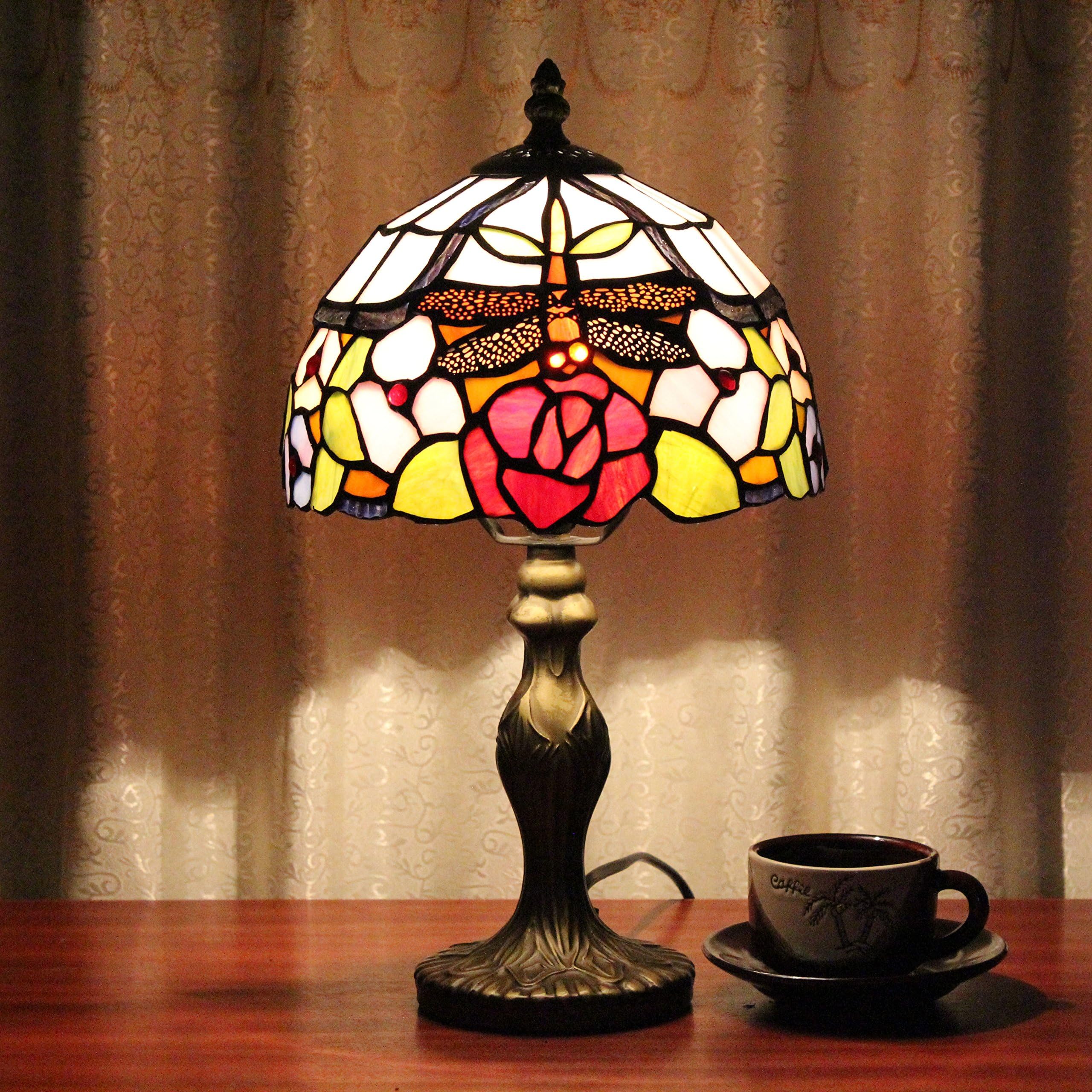 TOYM 8 inch Tiffany rose Tiffany bedroom garden villas bedside cabinet bedside lamp wedding gift festive