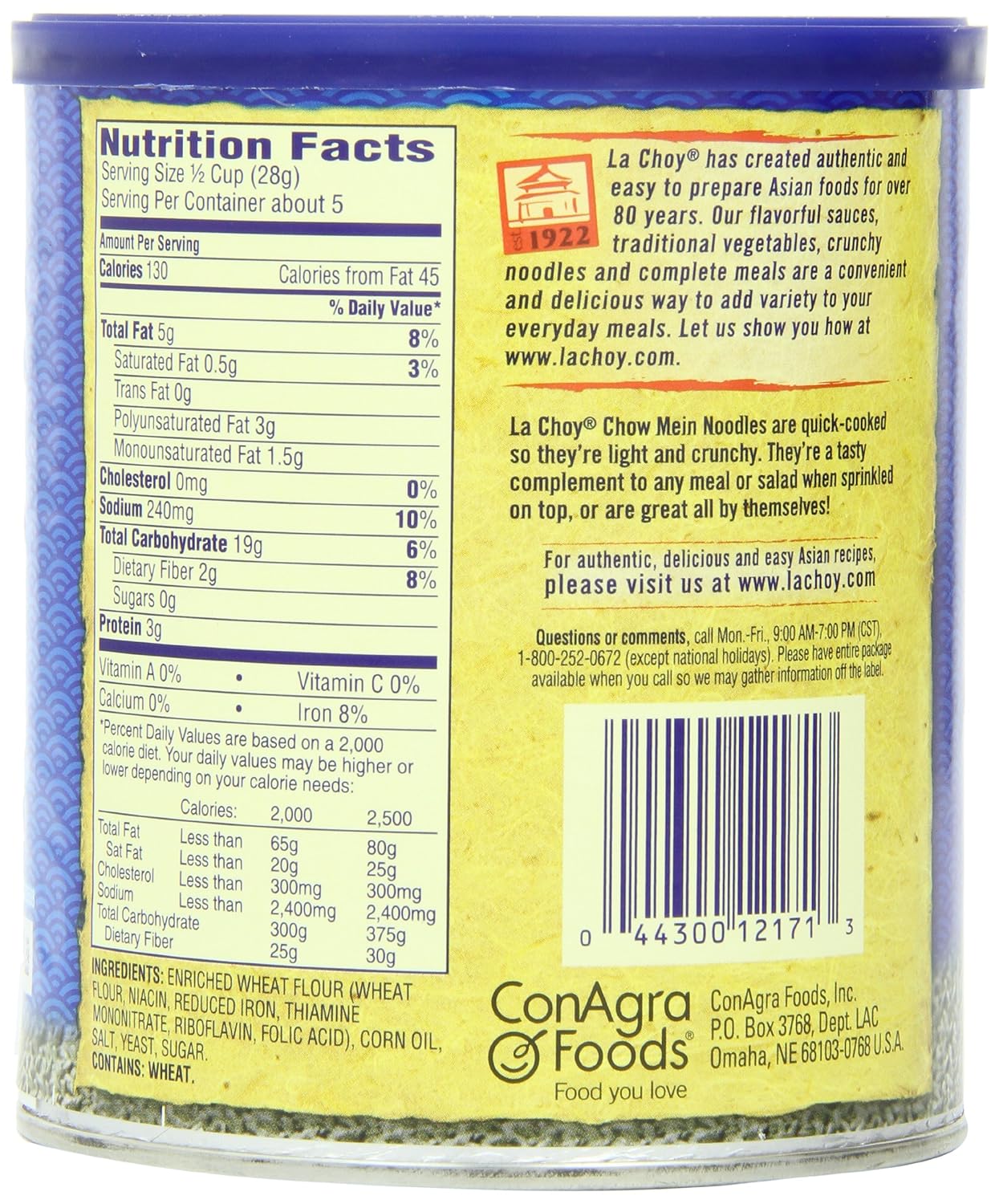 Chow Mein Noodles Nutritional Info Runners High Nutrition