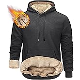 TACVASEN Men's Pullover Hoodie Thick Sherpa Lined Kangaroo Pocket Winter Windproof Warm Fleece Hoodie Athletic Sweatshirts
