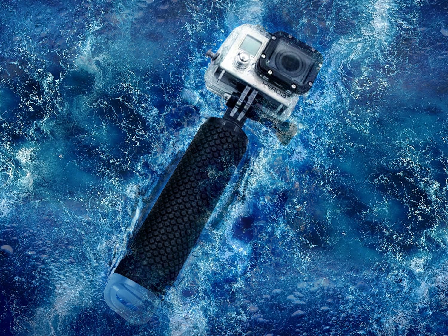 Waterproof Floating Hand Grip Compatible with GoPro Hero 8 7 6 5 4 3+ 2 1 Session Black Silver Camera Handler & Handle Mount Accessories Kit for Water Sport and All Action Cameras (Blue) : Camera & Photo