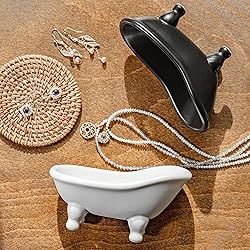 1piece 5.6" White Ceramic Mini Bathtub Soap Dish