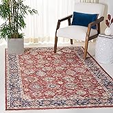 SAFAVIEH Heirloom Collection Area Rug - 5'3" x 7'6", Rust & Navy, Traditional Oriental Design, Non-Shedding & Easy Care, Idea