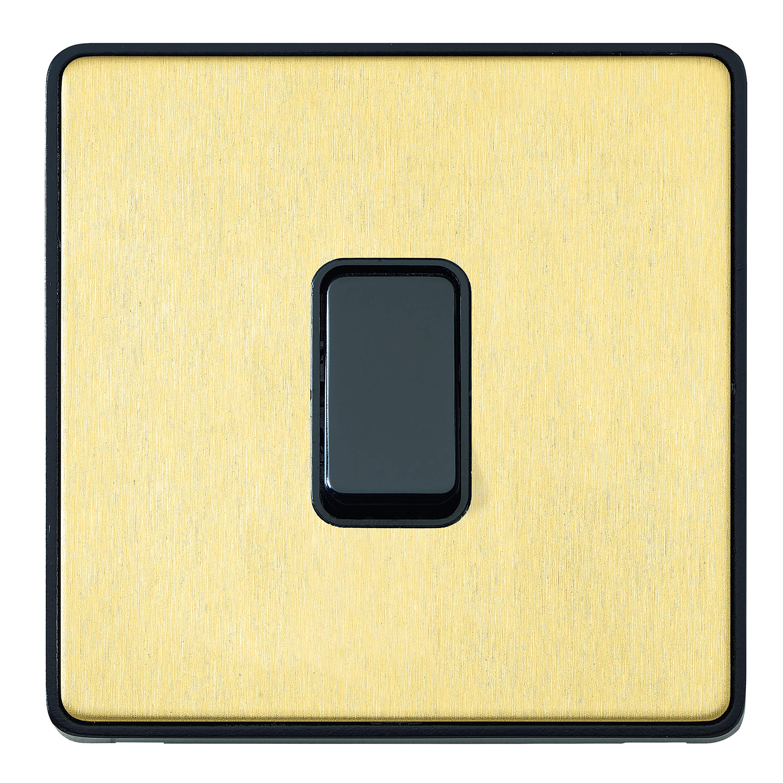 MK Dimensions 1 Gang 20A Switch/1 MODULE Grid Satin Brass Finish Frontplate with A Black Trim