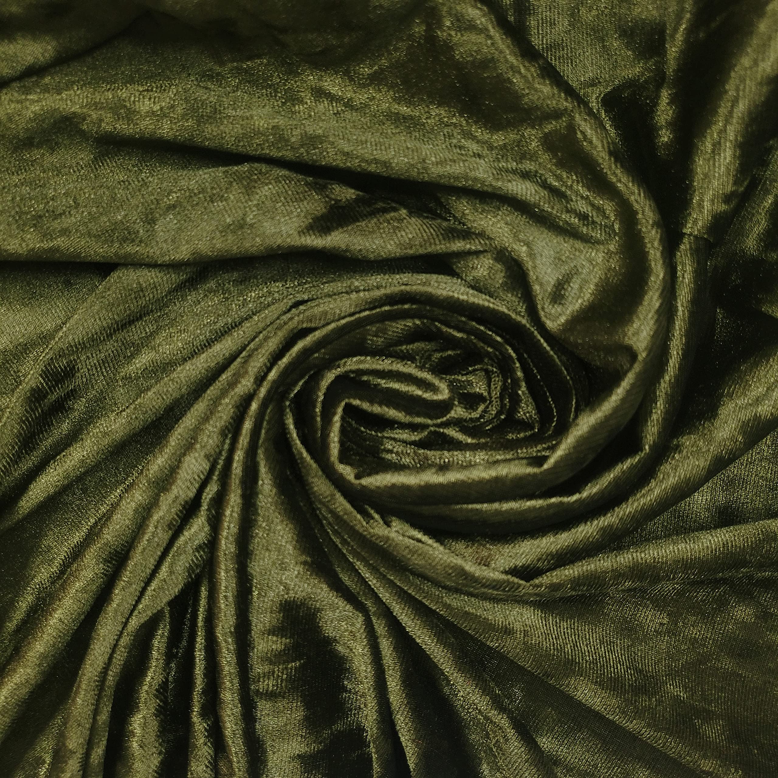 EP Premium Crushed Velvet Fabric Craft Stretch Velour Material Extra Wide - 58" - 150 cm Wide Sold As Pre - Cut Lengths (Olive (BB)