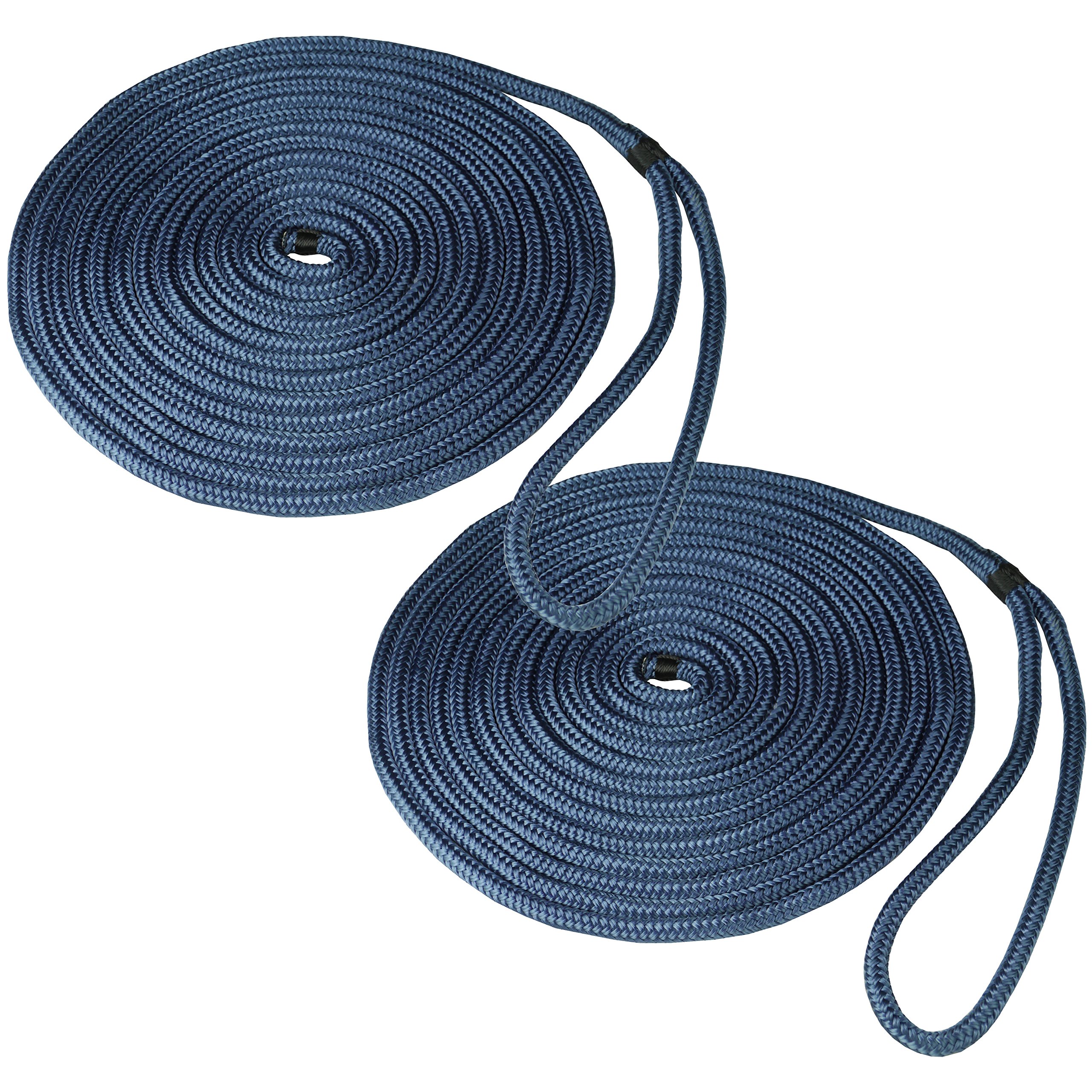 Savage Island 2 x 12mm Docking Boat Yacht Braided Lines Mooring Sailing Rope - Spliced Loop At One End