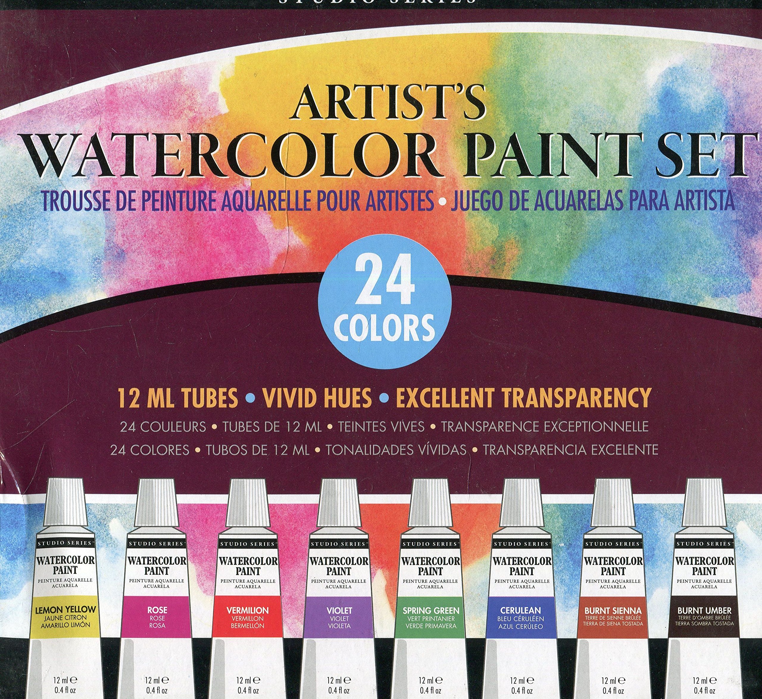 Amazon.com: Studio Series Artist's Watercolor Paint Set (24 Colors): 9781441318008: Inc. Peter Pauper Press: Arts, Crafts & Sewing