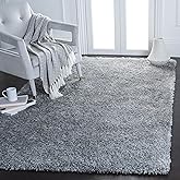 SAFAVIEH New Orleans Shag Collection Area Rug - 5' x 8', Grey, Handmade, 1.5-inch Thick Ideal for High Traffic Areas in Livin