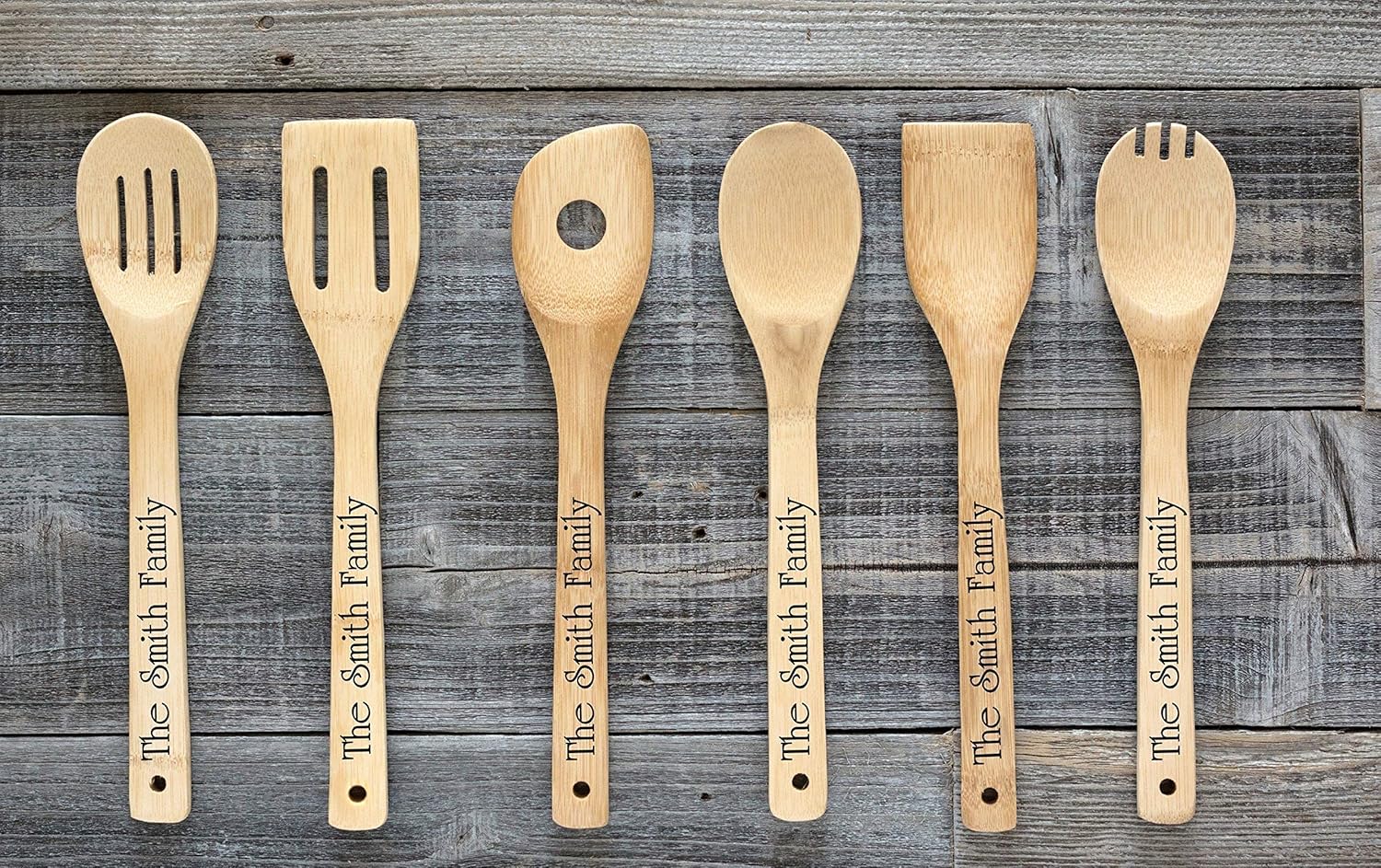 Set of 6 Personalized Utensils Engraved Utensil Set Handmade