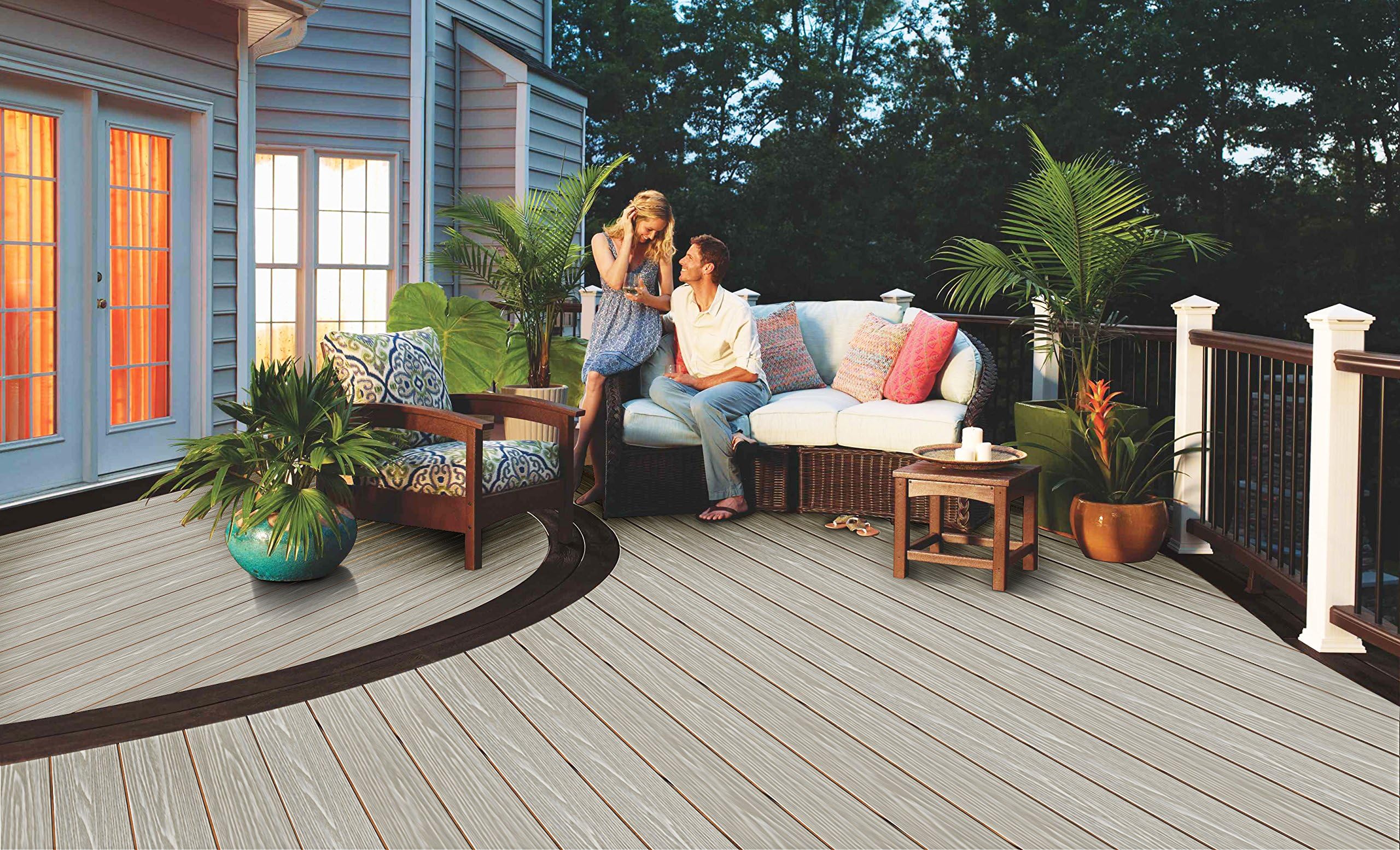 Composite Decking Kit | 5 Colours Available | 3.6m Length Boards| Samples Available |Ash White, 25m2