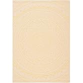 SAFAVIEH Courtyard Collection 6'7" x 9'6" Beige/Gold CY6734 Indoor/ Outdoor Waterproof Easy Cleaning Patio Backyard Mudroom A