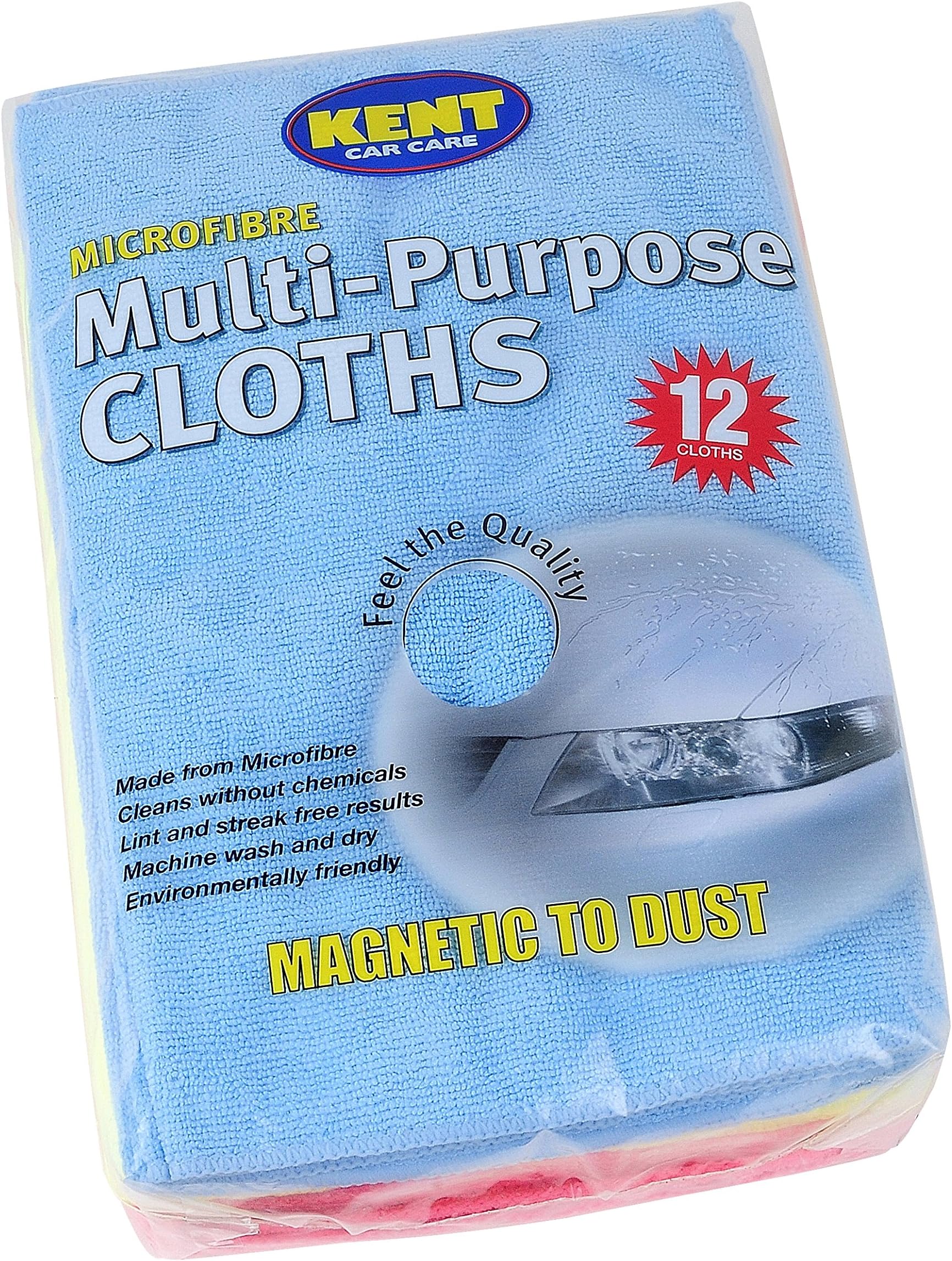 Kent Car Care Microfibre Multi-Purpose Cloths 12 Pack