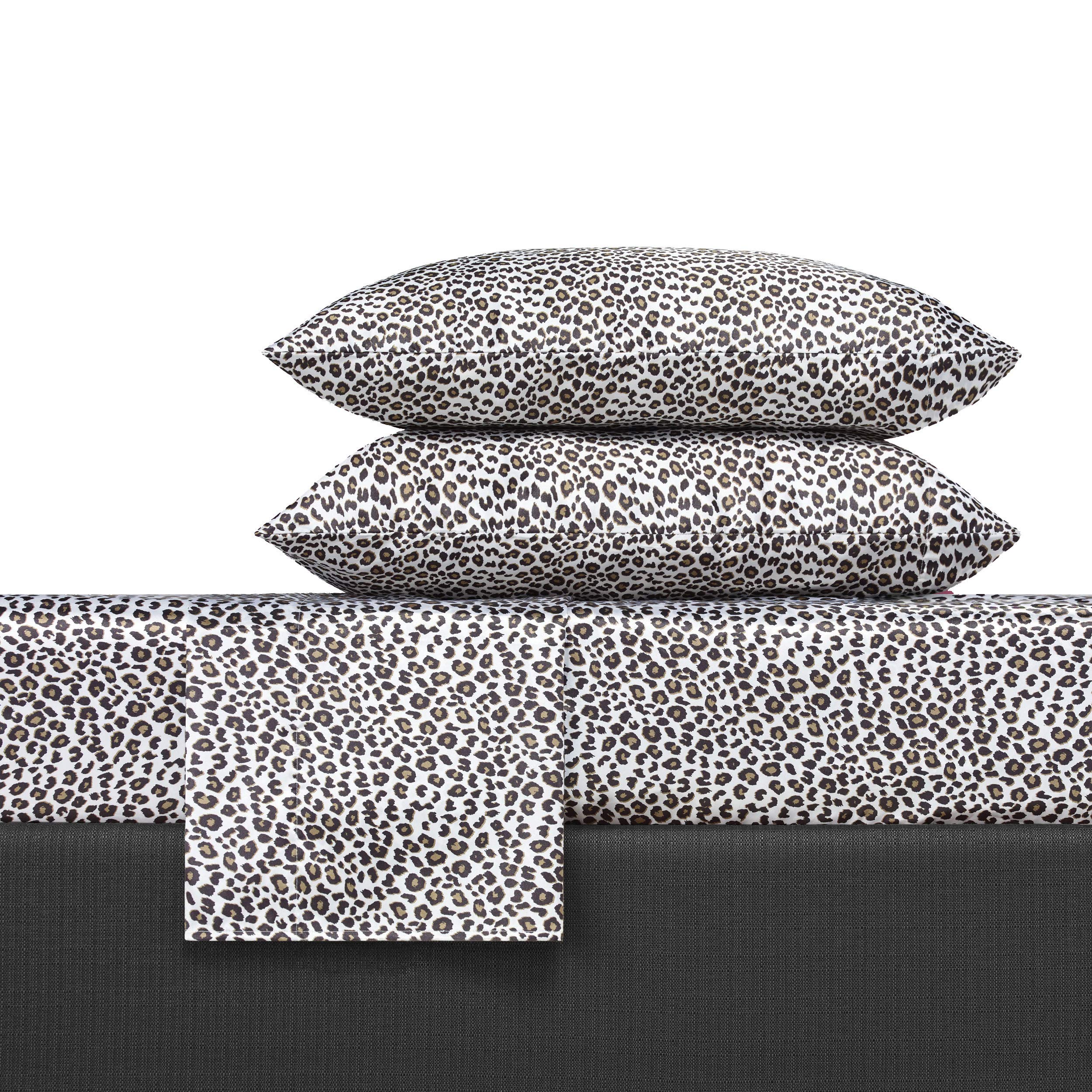 Photo 1 of Betsey Johnson - Queen Sheets, Luxurious Satin Bedding Set, Smooth & Silky Home Decor (Leopard, 4 pcs, Queen)