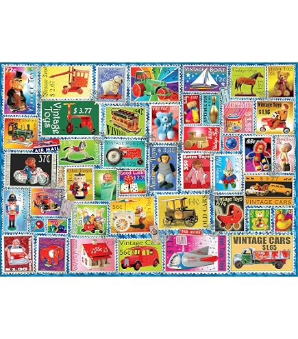 Ceaco Puzzle 1000 Teile – Barbara Behr Briefmarken-Design, 67,3x48,3 Cm, Mit Referenzposter, Made In USA