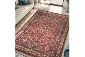 Keen Home Design Machine Washable Area Rugs with Non-Slip Backing, Ideal for Hallway, Living Room, Bedroom, Kitchen and Laundry Room, Vintage Moroccan and Low Pile Rug (3' x 5')