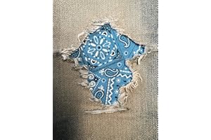 HOLEYPATCHES Bandana Fabric Peek-A-Boo Iron ON Patches by Holey Patches in Assorted Colors/Sizes (Turquoise Blue, 3" x 5" (Set of 2))