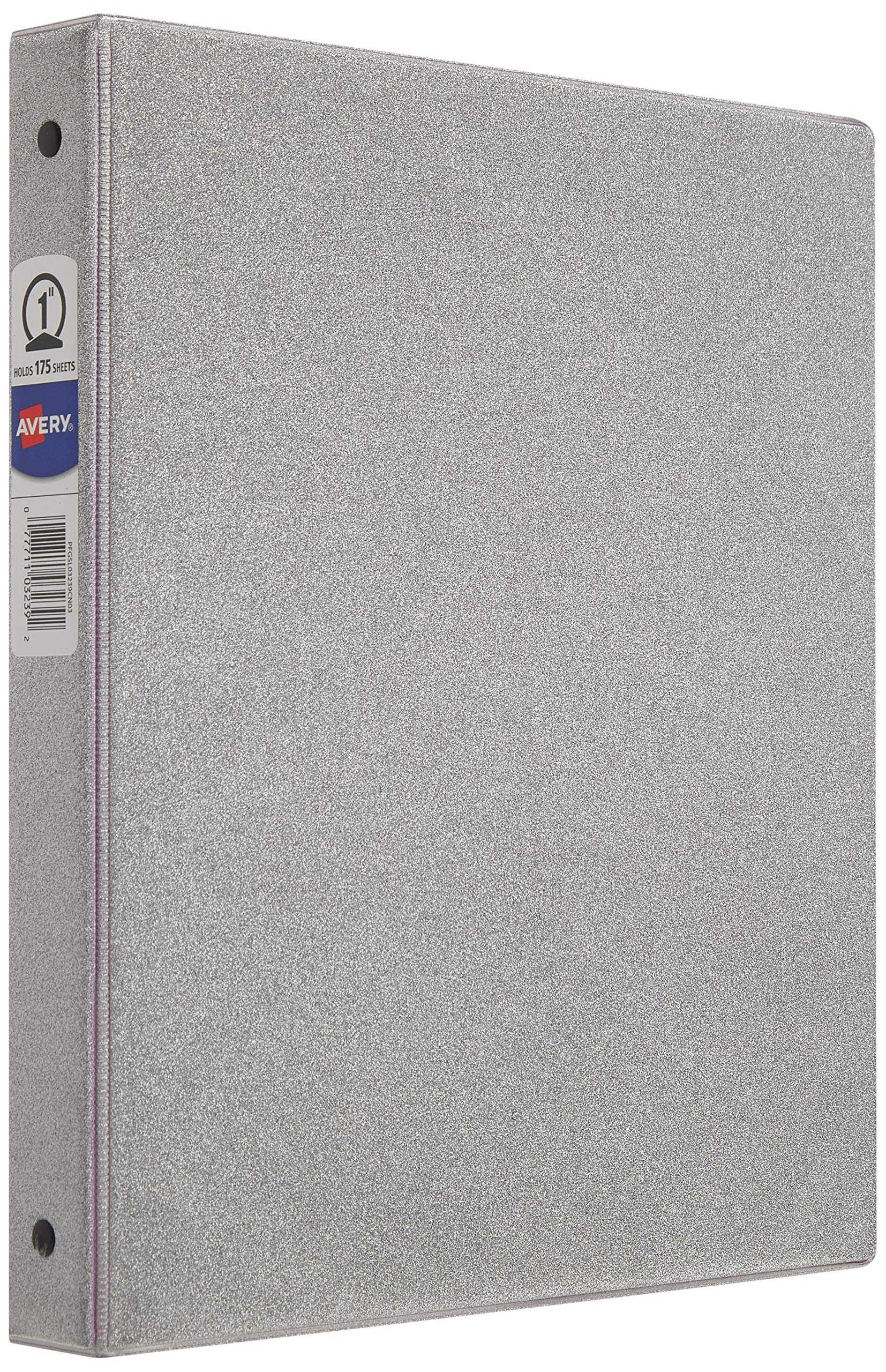Avery Glitter Binder with 1" Round Ring, 175-Sheet Capacity, Color Will Vary, 1 Binder (3239)