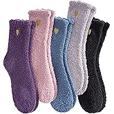 SDBING Fuzzy Socks for Women Soft Fluffy Home Sleeping Socks Cozy Warm Slipper Socks 6 or 5 Pairs