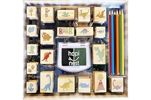 Hapinest Dinosaur Stamp and Sticker Activity Set for Kids Boys and Girls Gifts Ages 4 5 6 7 8 9 10 Years Old