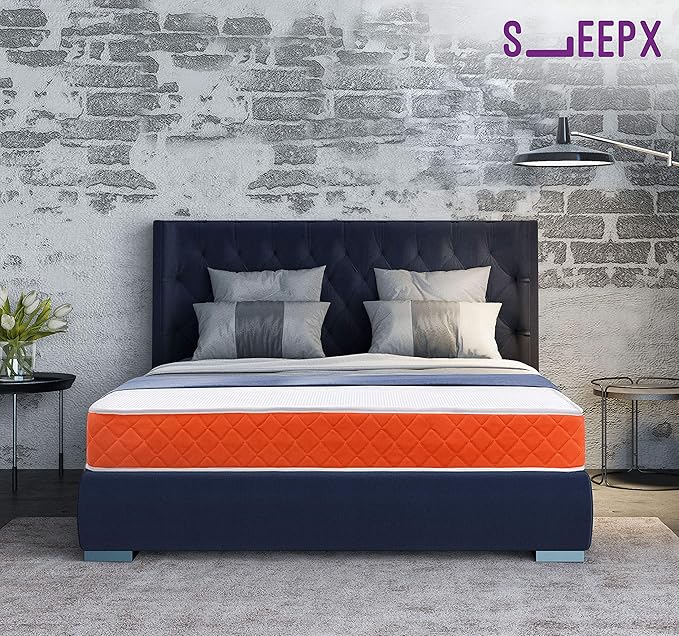 SleepX 5 Inch Double Size Rebonded Foam Mattress (Orange, 72x48x5)
