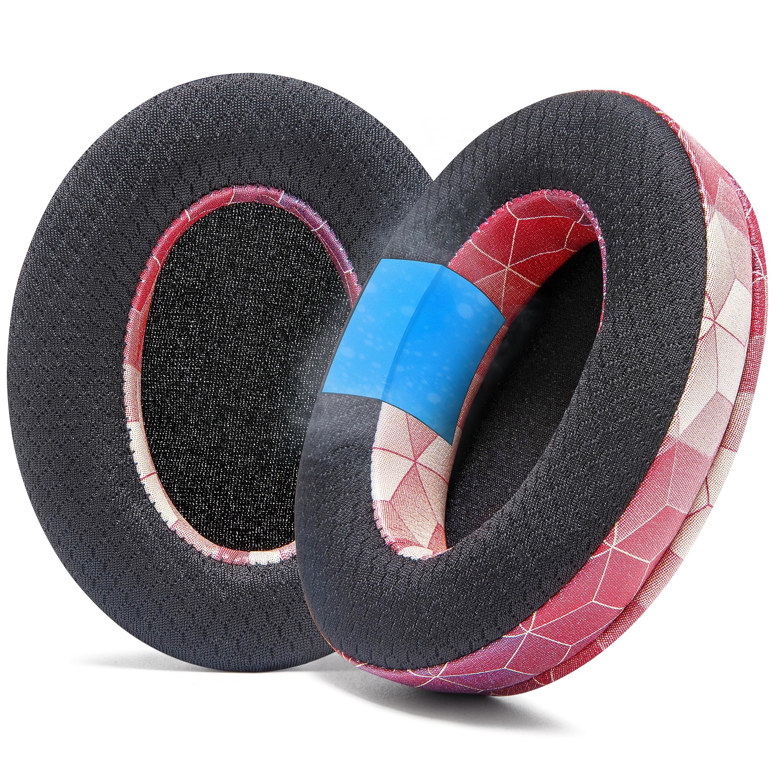 Wicked Cushions WC Freeze - Hybrid Fabric Cooling Gel Replacement Earpads for Arctis Nova Pro Wired, Nova 7, 5, 4, 3, 1 - Hex Red โ image 1
