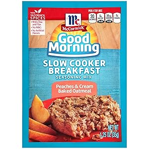 McCormick Slow Cooker Breakfast Seasoning Mix, 1.25 OZ (Peaches and Cream Baked Oatmeal, Pack - 1)