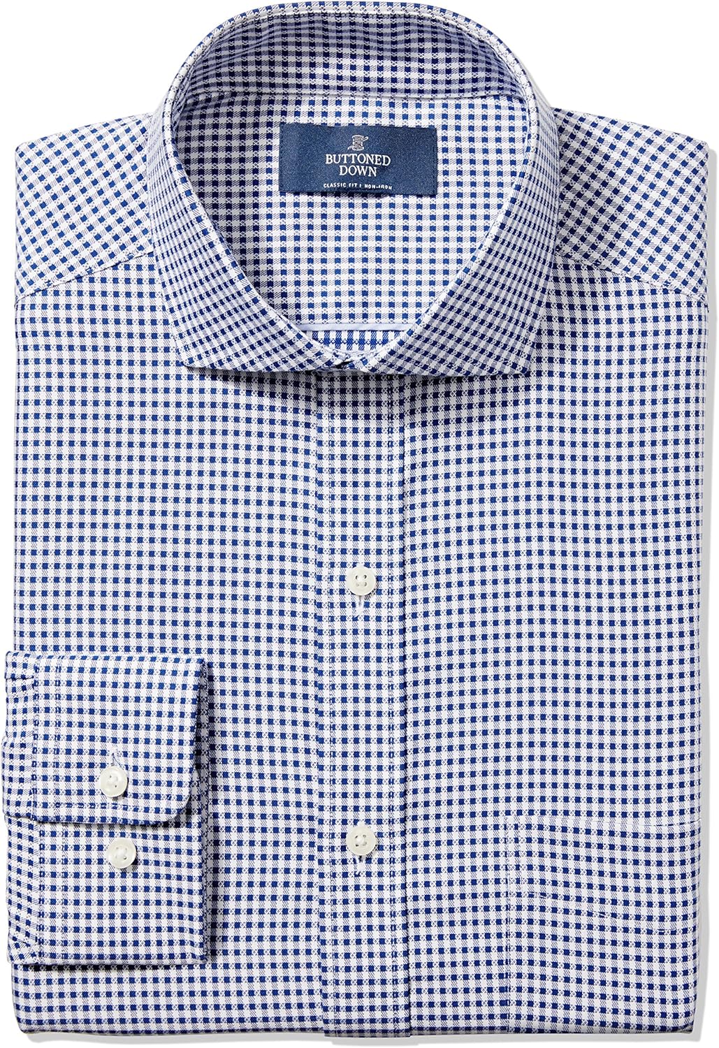  Brand - BUTTONED DOWN Men's Classic Fit Check Dress Shirt, Supima Cotton Non-Iron: Clothing