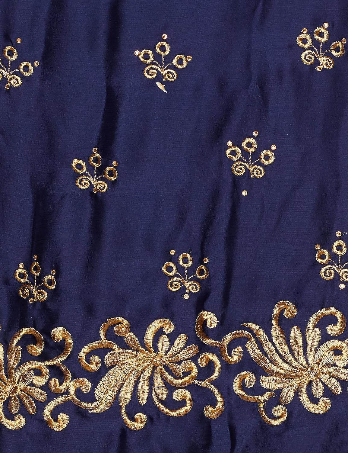 womanista women's embroidered satin saree with blouse piece (fs5027-blue-free size)