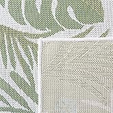 SAFAVIEH Washable Rug Outdoor Courtyard Collection - 6'7" Square, Ivory & Green, Non-Shedding & Easy Cleaning, Ideal for Pati