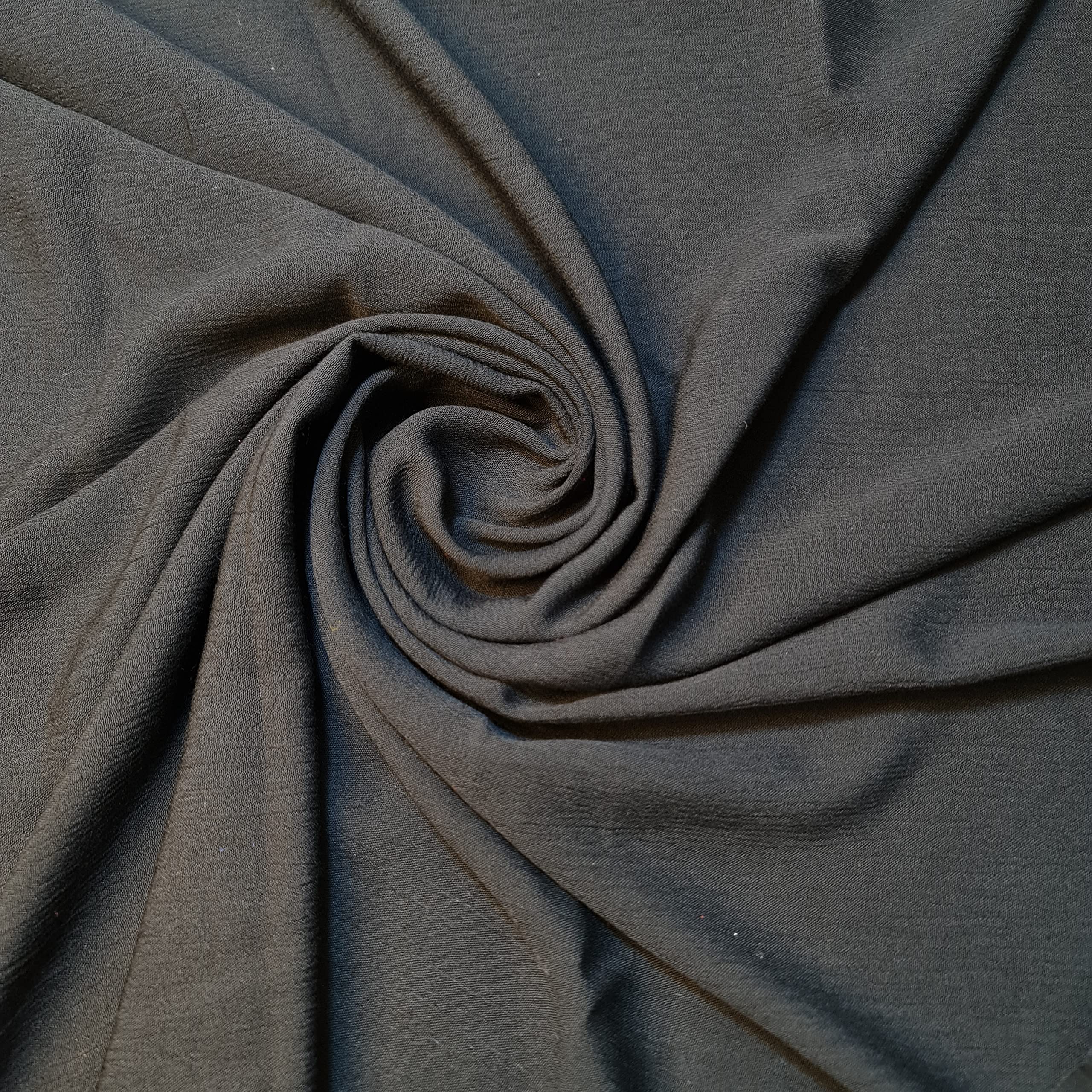 Black Crepe Crinkle Crush Spring Plain Drape Dress Craft Fabric by Meter 58"