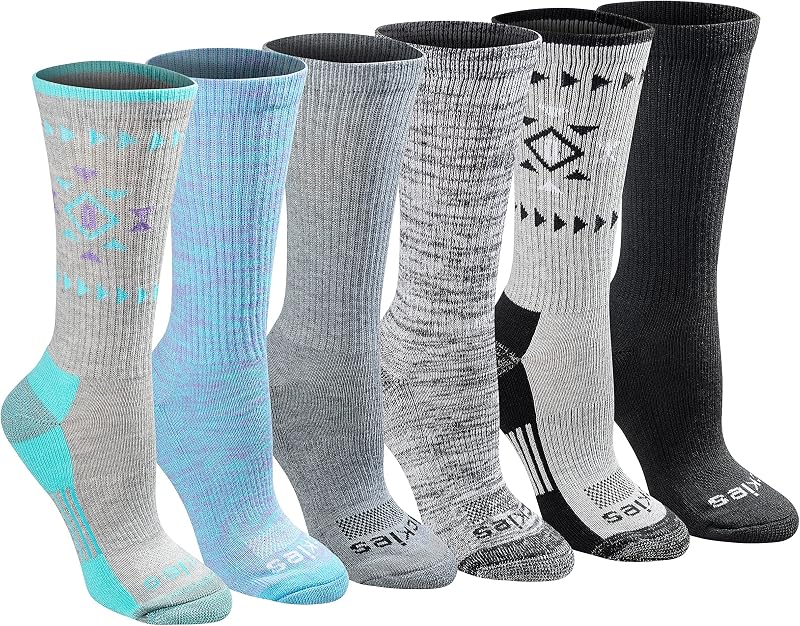 Dri-tech - Meias femininas com controlo de humidade, Tribal (6 pares), L