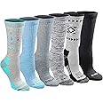 Dickies Women's Dri-tech Fashion Moisture Control Crew Socks, Available in S-XL (5, 6, 12 Pairs)