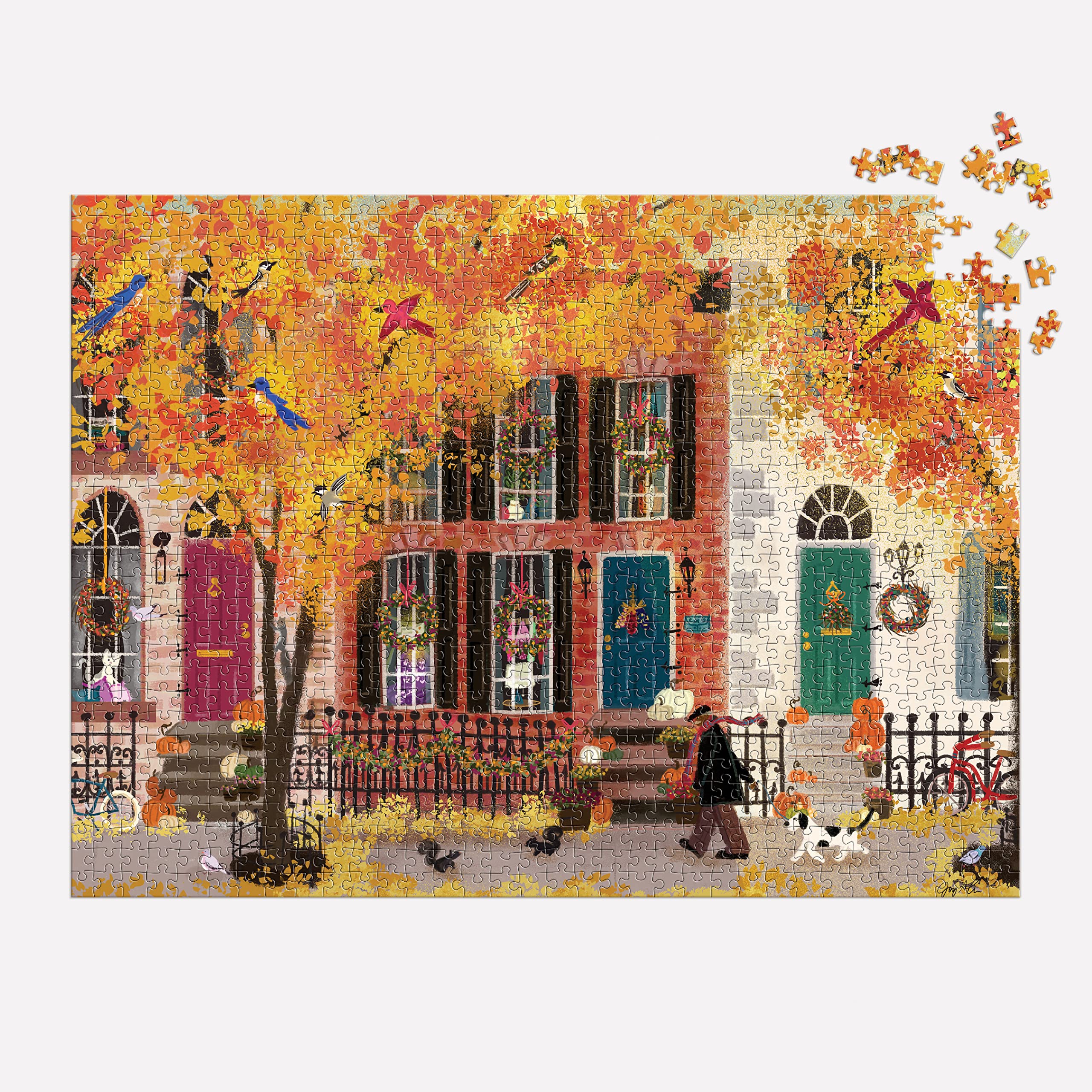 Galison Autumn in The Neighborhood 1000 Piece Puzzle from Galison - 27