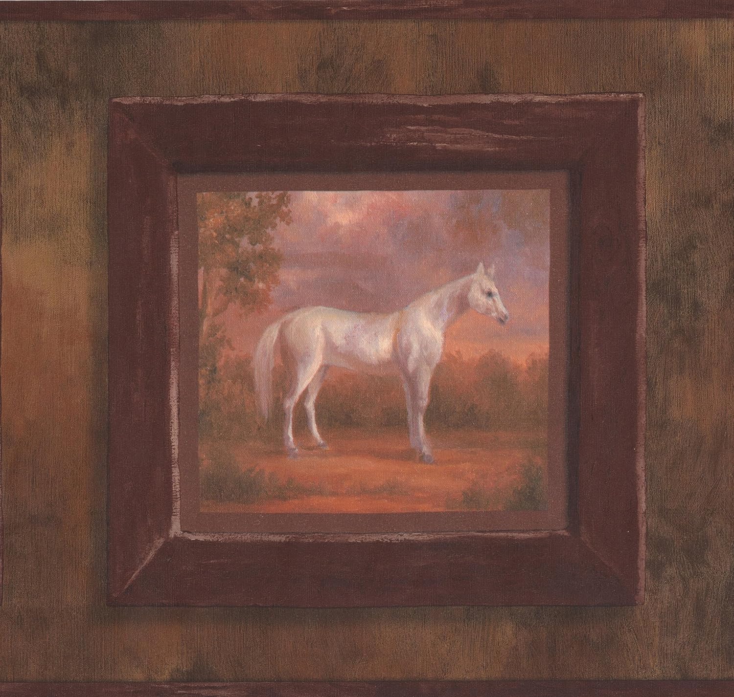 Horses On Faux Picture Extra Wide Wallpaper Border Retro Design Roll 15 X 13 Amazon Com