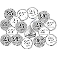 25th Anniversary Kisses Stickers, (Set of 216) Chocolate Drops Labels Stickers for 25th Wedding Anniversary, Party Favors Decor for Kisses. Made in USA