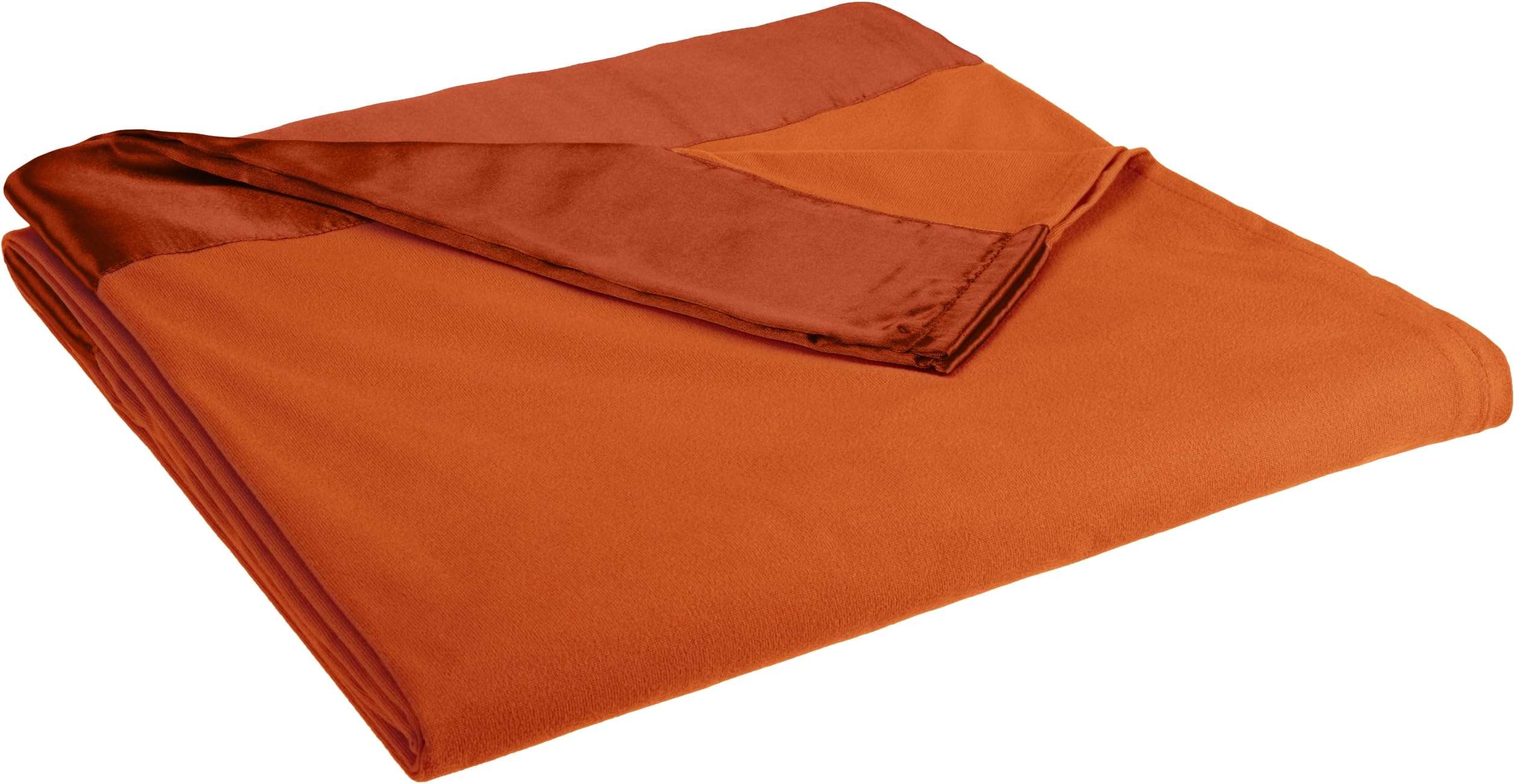Shavel All Seasons Year Round Sheet Blanket with Satin Hem, Full/Queen, Terracotta