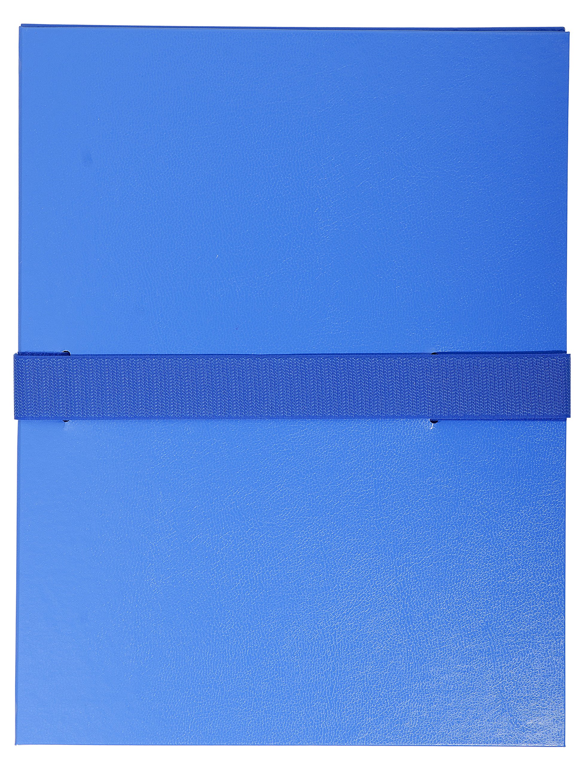 Exacompta - Ref 2642E - Balacron Expandable Folder - 240 x 320mm in Size, Suitable for Holding A4 Documents, Wrap-Around Strap, Holds Up To 1500 Sheets - Blue