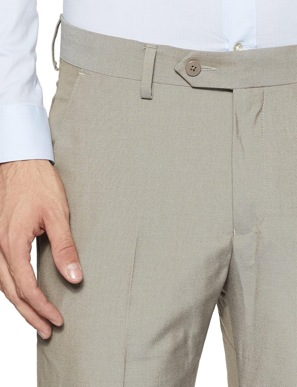 peter england men's slim fit formal trousers