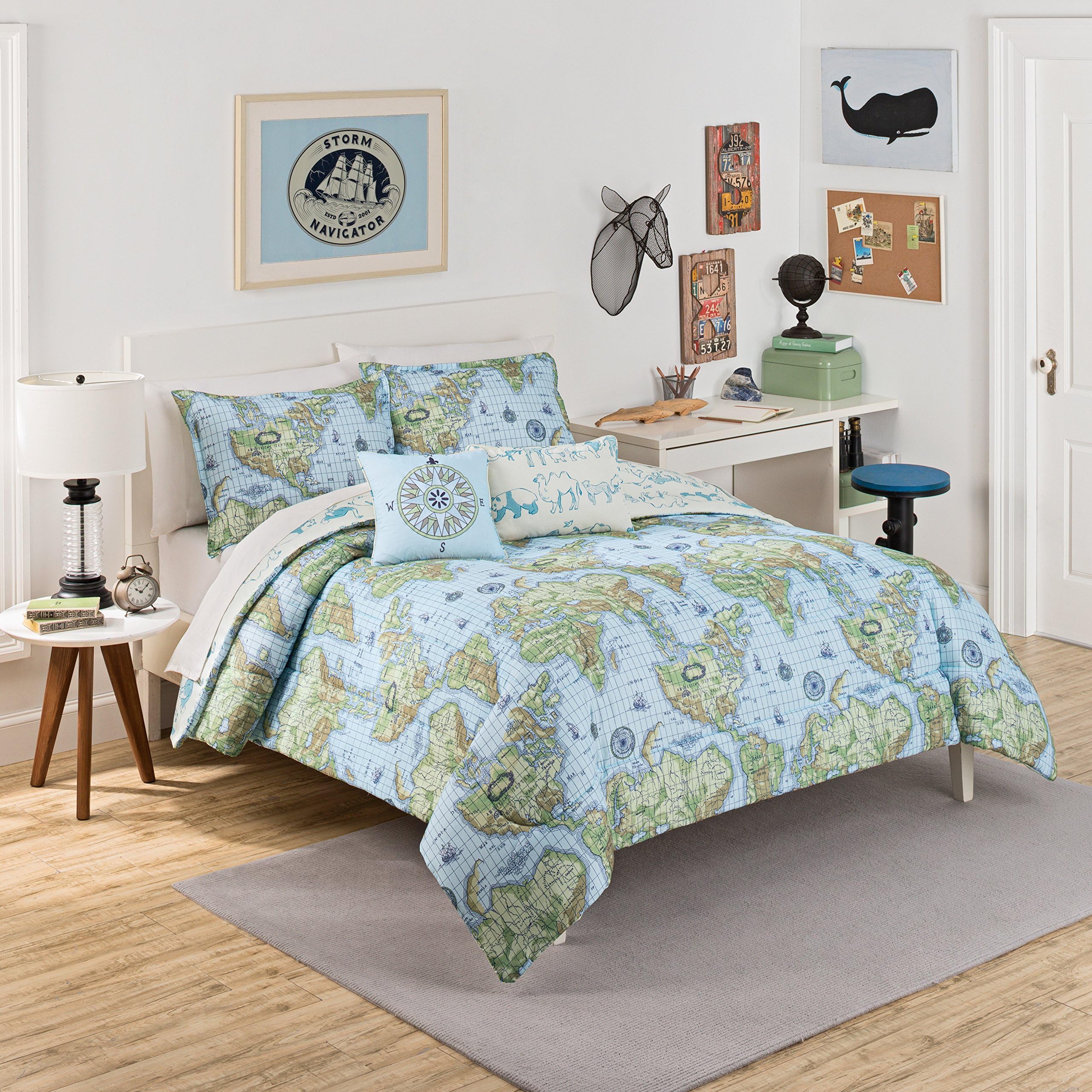 Waverly Kids Buon Viaggio Comforter Set, Full/Queen, Blue