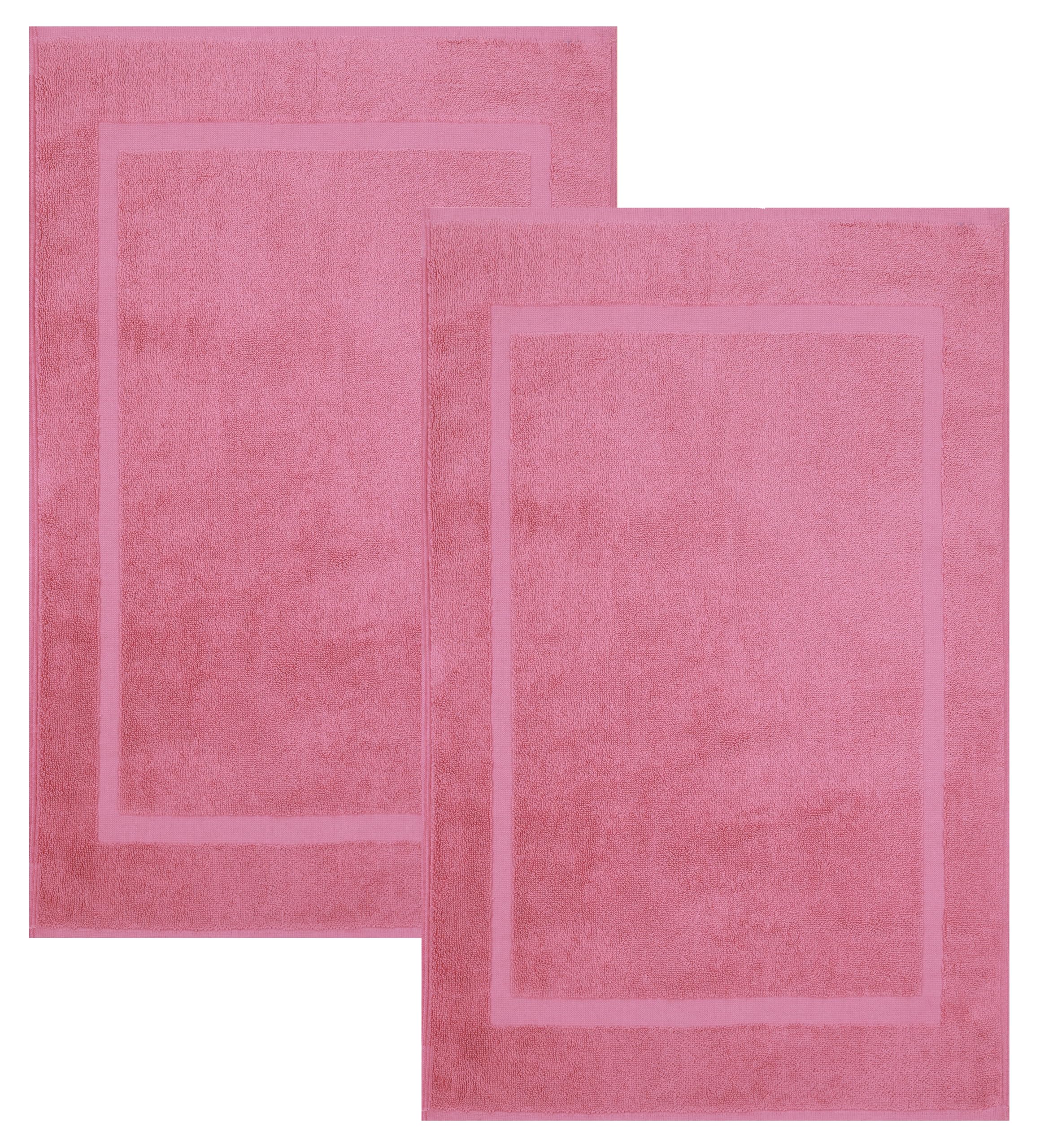 Betz Set of 2 Bath Mat size W50 x L70 cm 100% Cotton Quality 650 g/m² Home Hotel Bathroom mats Premium (old rose)